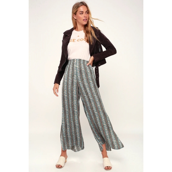 Free People Pants - Free People | Take Your Tie Off Floral Silk Pants